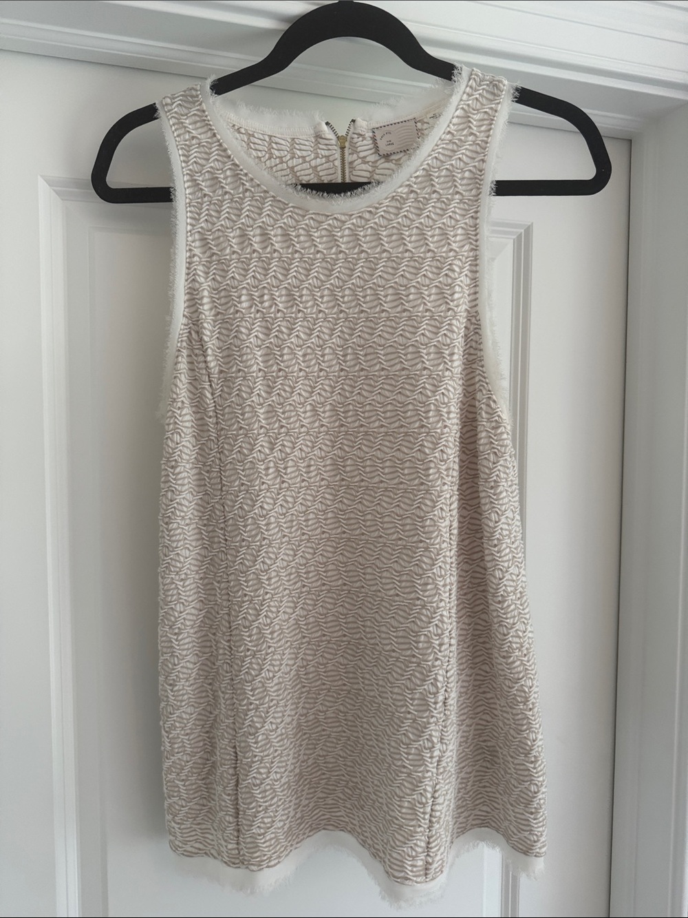 Anthropologie Sleeveless Cream Textured Camisole Top